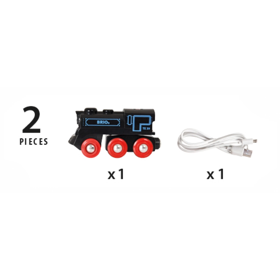 BRIO® WORLD Schwarze Akku-Lok mit Mini-USB 33599