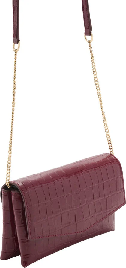 MANGO Croc-effect flap bag 75