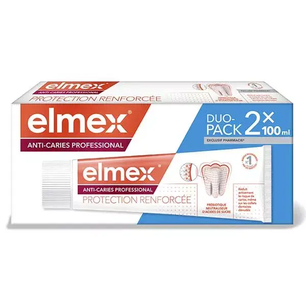 Pasta de dentes profissional anticárie Elmex DUO 2 x 100ml