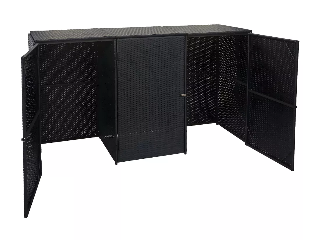 Habillage pour 3 poubelles MCW-E25 3x120l, noir