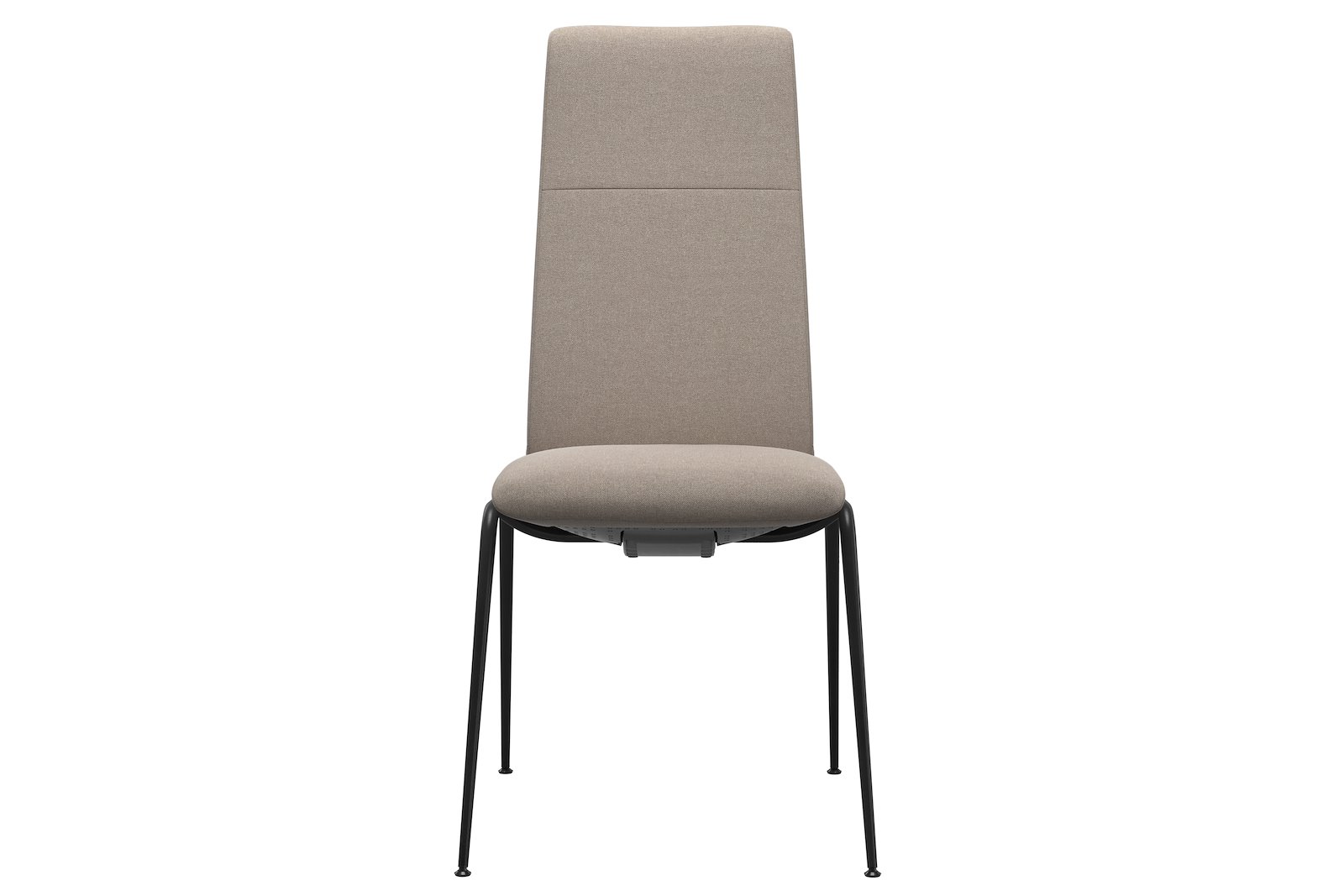 Chilli spisestol Tekstil Tulip Light Beige, medium sete med sort understell.