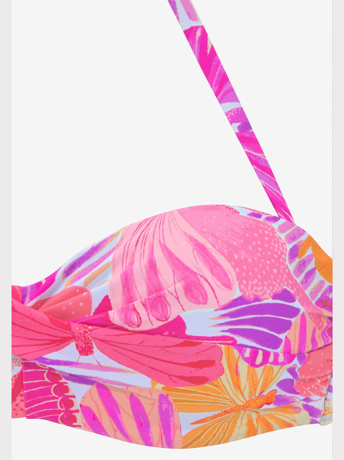 Haut de bikini bandeau à armatures effet de couleur différent pour chaque pièce