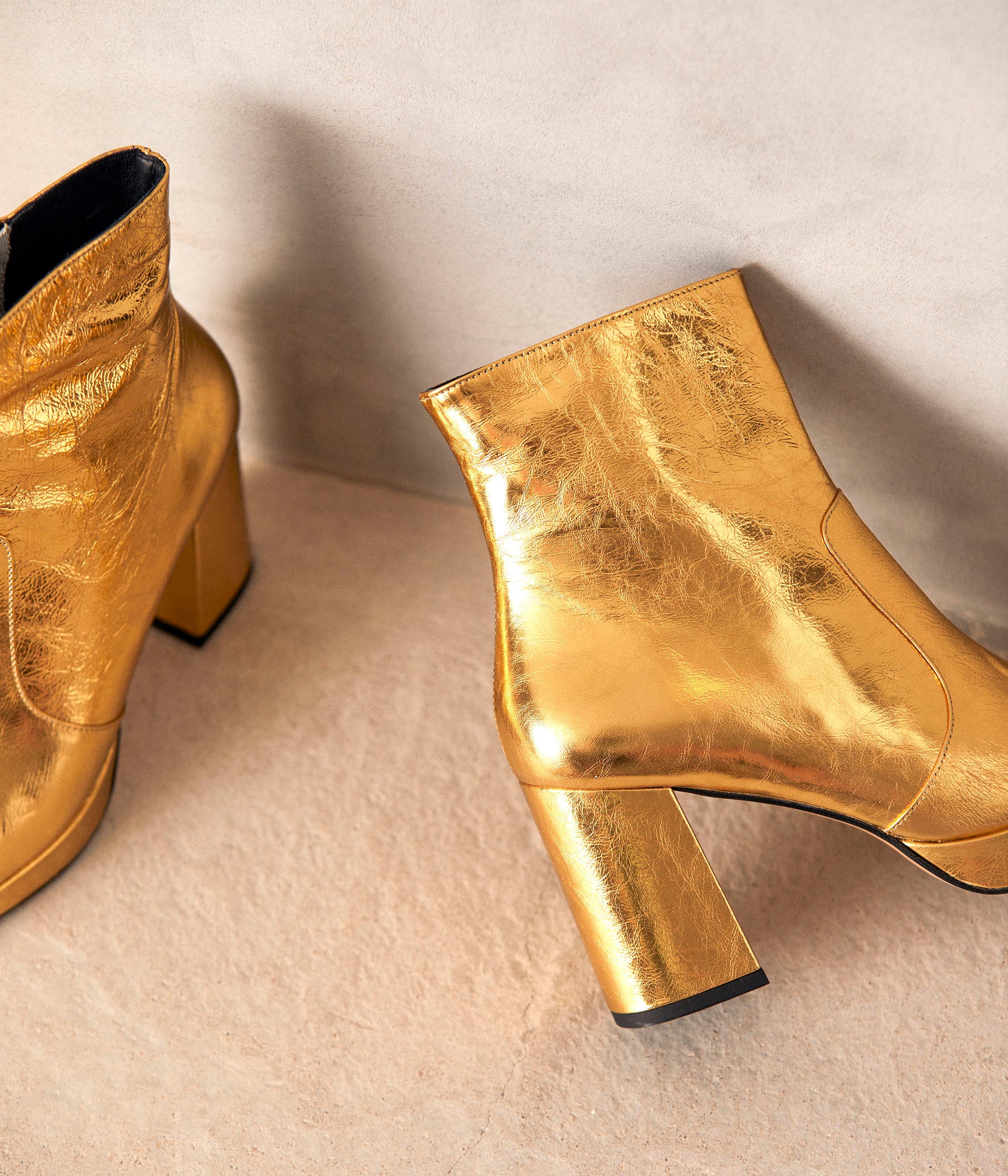 Boots dorés cuir Alissa