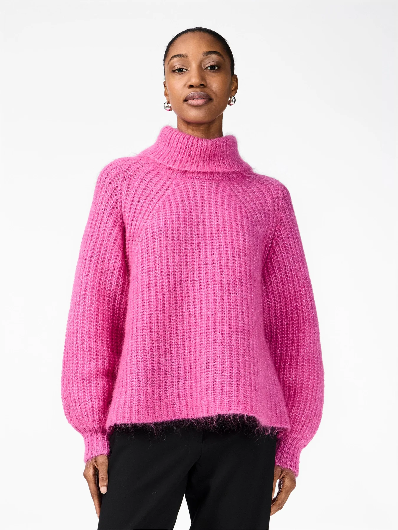 Y.A.S Yaslambi Ls Knit Rollneck Pullover  fuchsia fedora