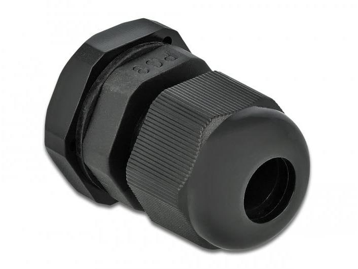Delock Kabelverschraubung PG9, 19 mm 10 Stück, Schwarz Delock Kabelverschraubung PG9 10 Stück schwarz