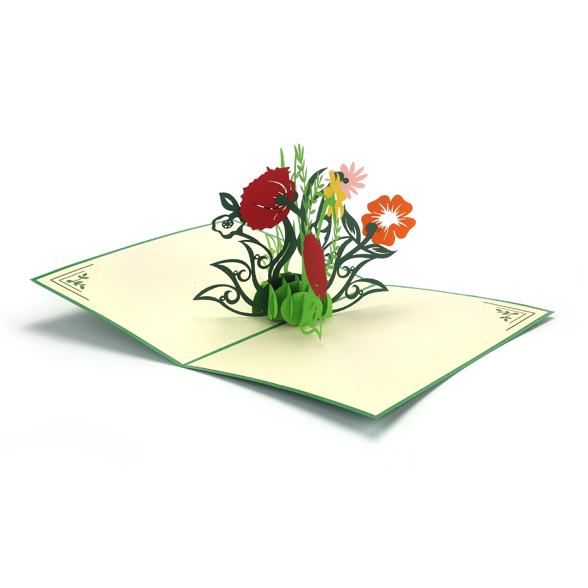 Pop-Up Karte 'Blumen', grün, L 18 cm, B 13 cm günstig bestellen
