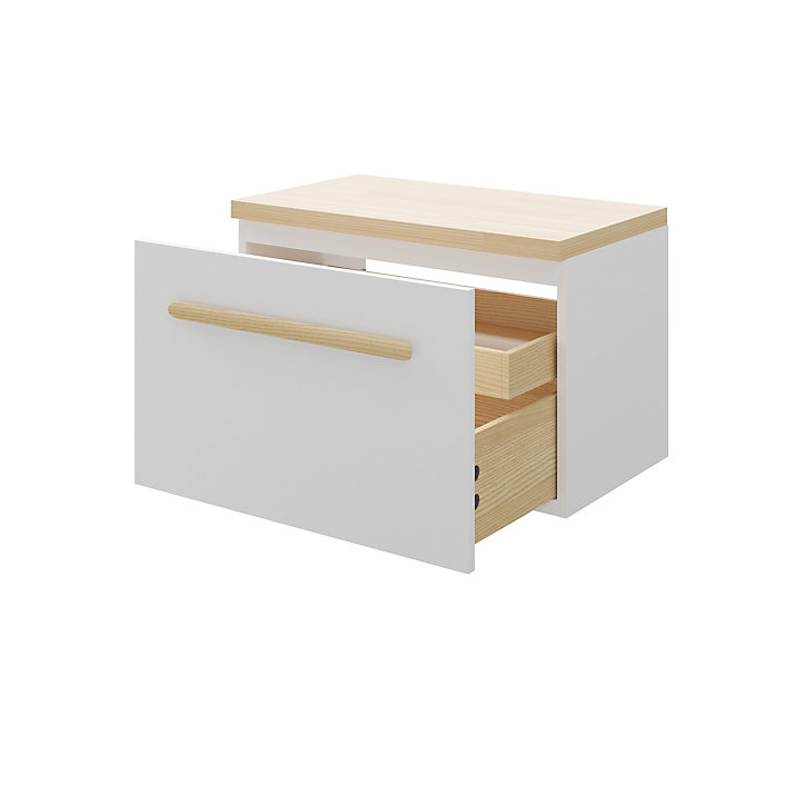Meuble sous vasque à poser GoodHome Adriska blanc 80 cm + plan toilette Talland
