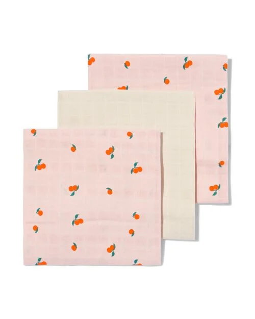 3 linges hydrophiles 60x60 relief fruit