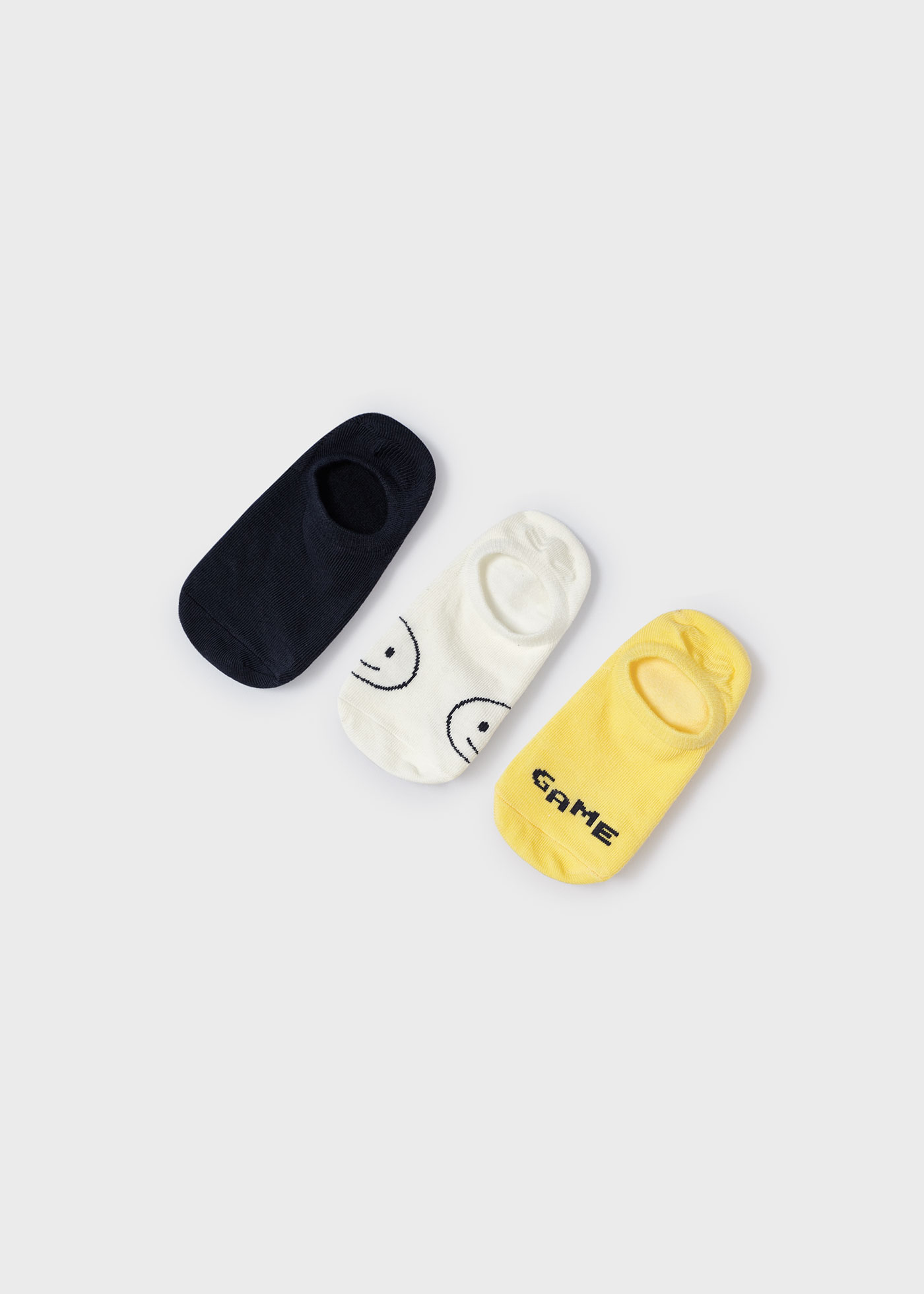 Conjunto de 3 meias invisíveis de algodão orgânico para meninos, Clorofila