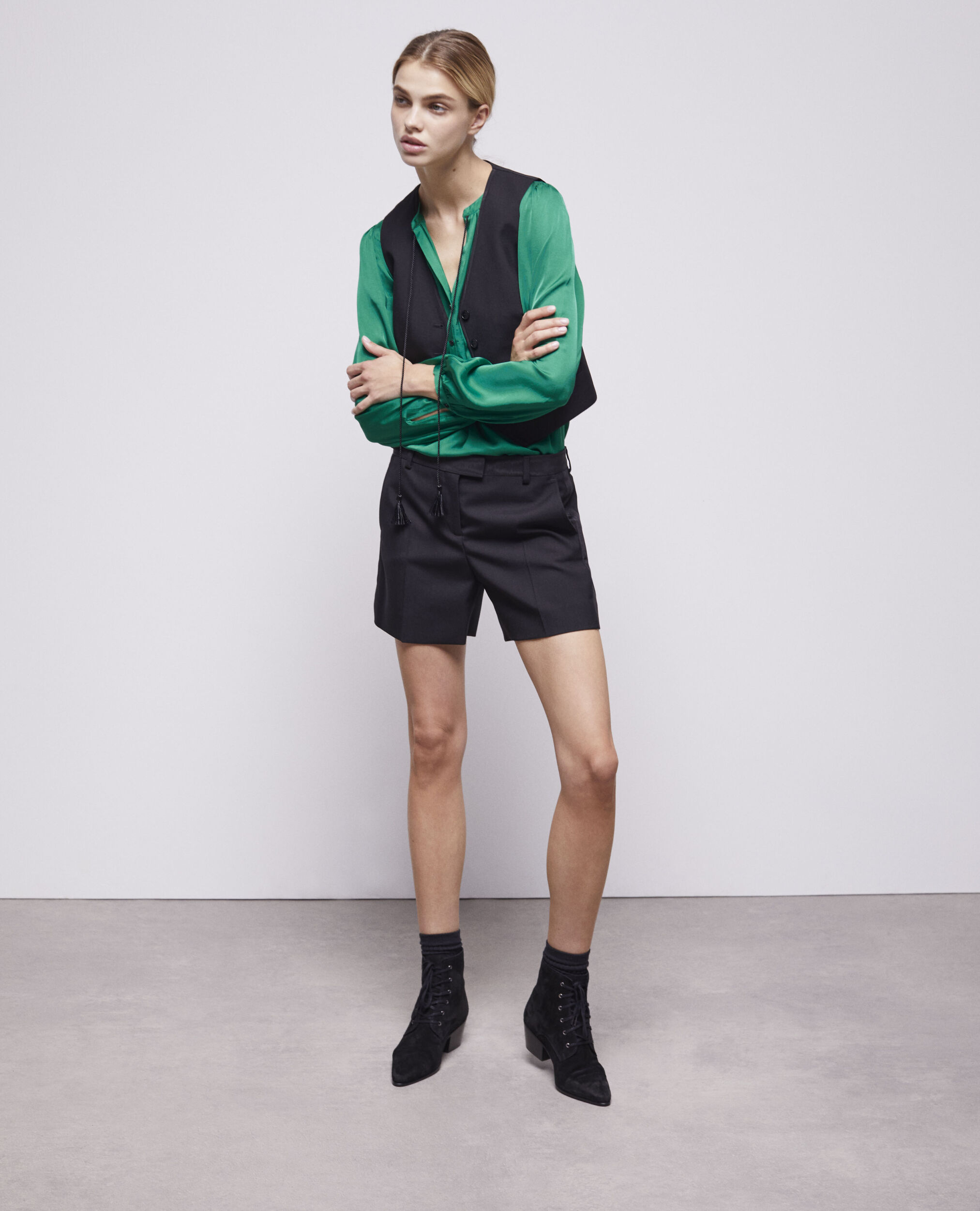 Gilet de costume en laine noir