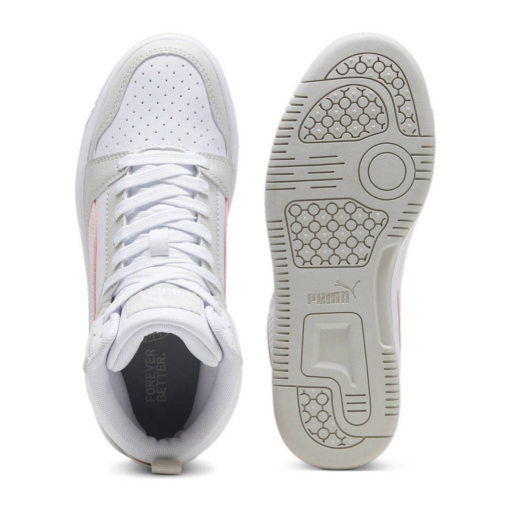 Puma Rebound v6 Mid V6 Mid sneakers wit/grijs/roze