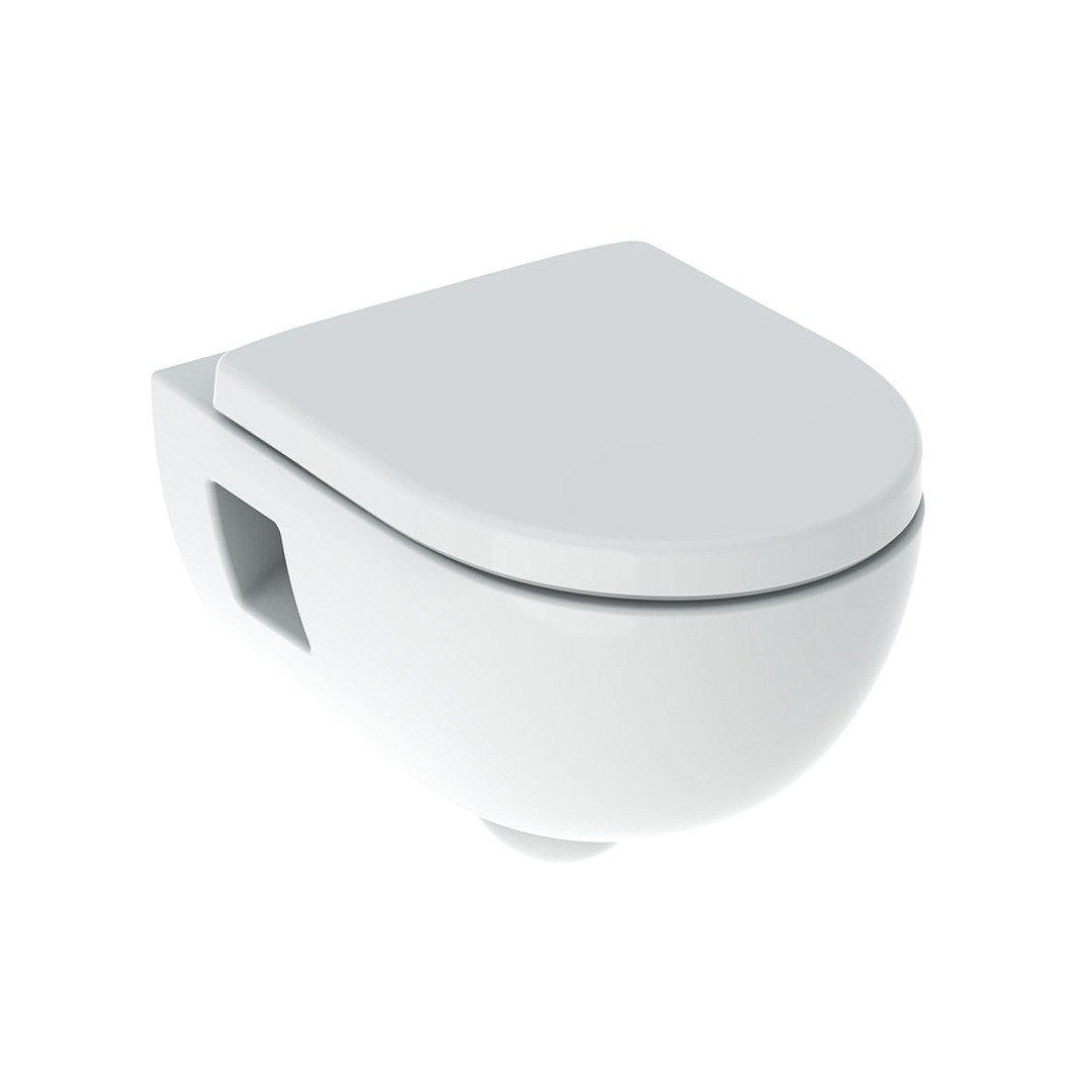 Geberit 300 Basic 28 hangend randloos toilet met softclose zitting wit glans