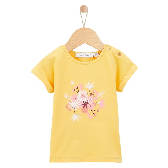 T-shirt manches courtes Ma Fleur Chérie   Jaune        de               Marèse