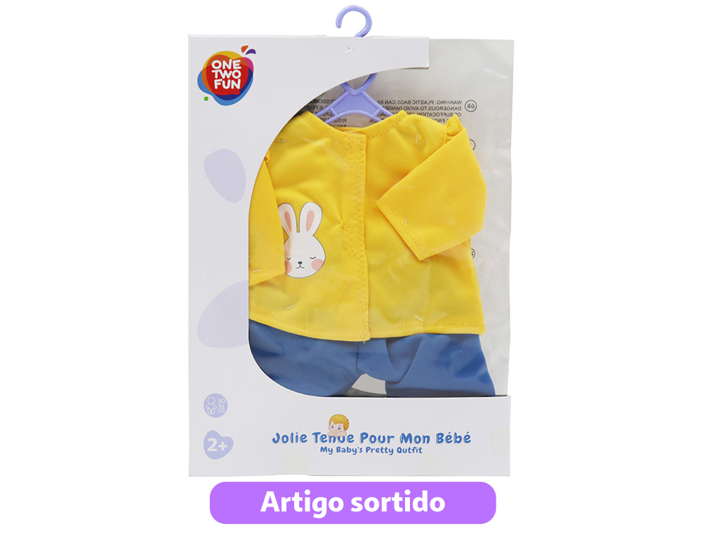 O OUTFIT DO BEBÉ ONE TWO FUN 30-35CM MODELOS SORTIDOS