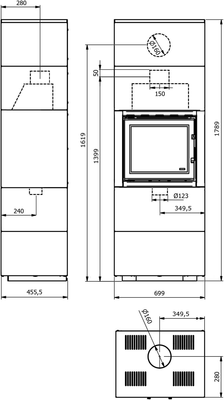 Wamsler G001146081 Modulo 70/180 G Kaminbausatz Weiß/A