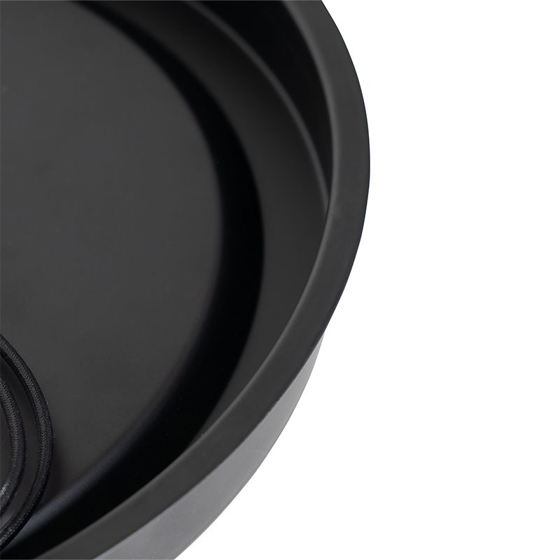 Klassieke plafondlamp zwart met opaal glas 35 cm IP44 - Nohmi