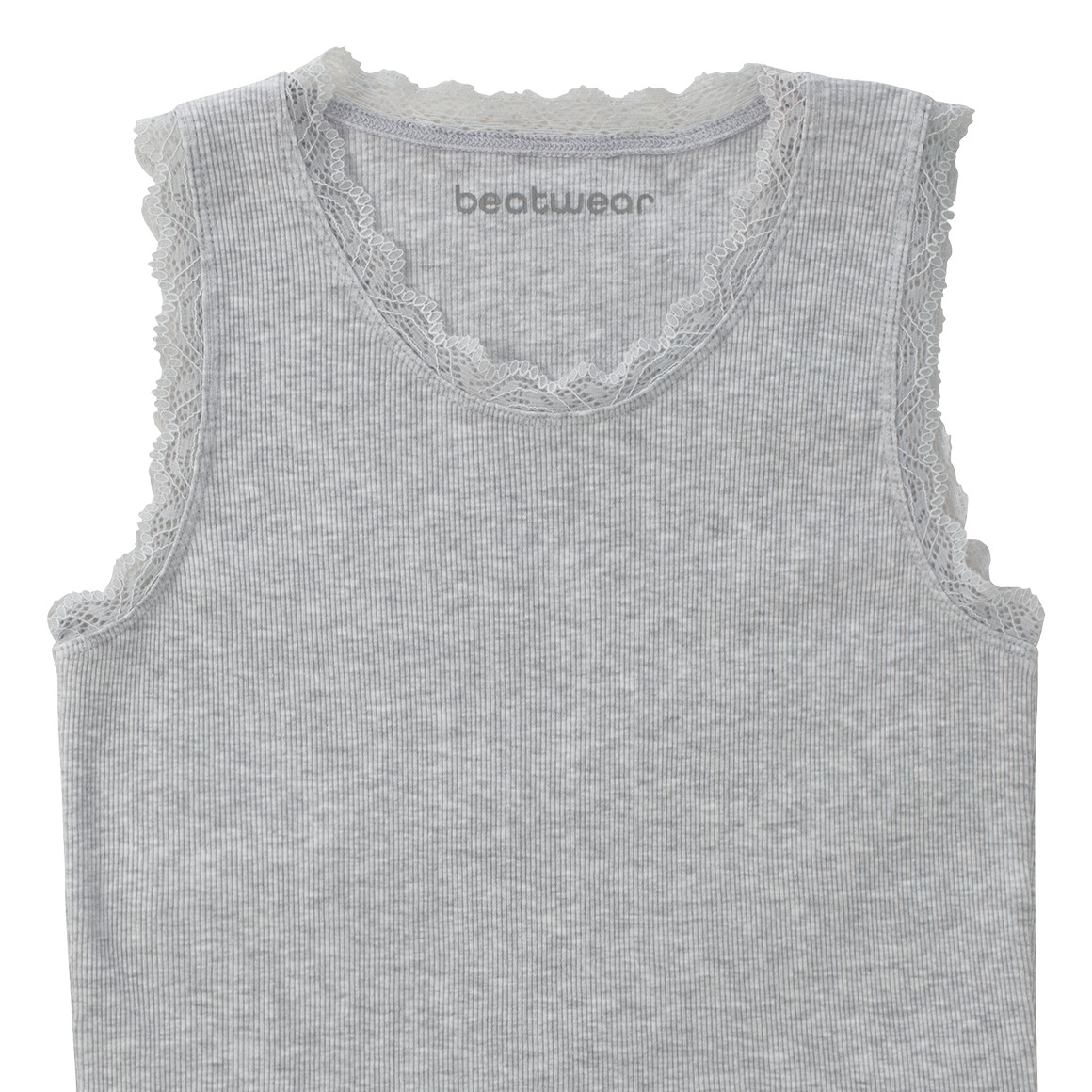 Beatwear Mädchen Top mit Spitze hellgrau