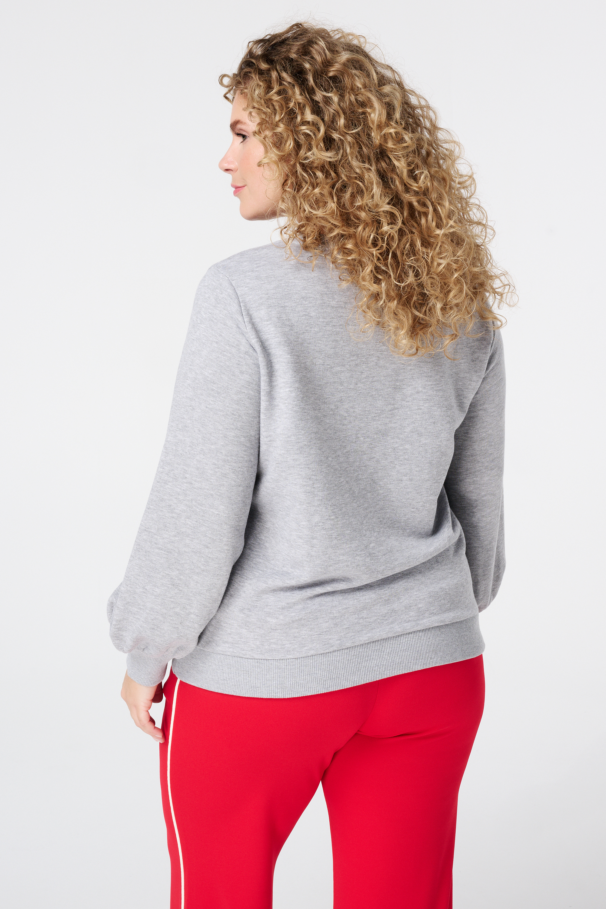 Sweater met tekst light grey melange