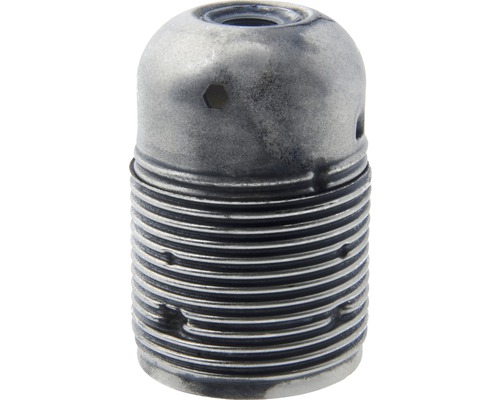 E27 metalen lamphouder met lange schroefdraad, patina/zilver