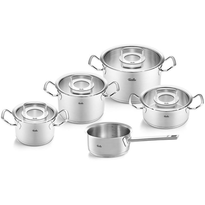 Fissler Original-Profi Collection® Topf-Set 5-tlg. mit Glasdeckeln + Stielkasserolle