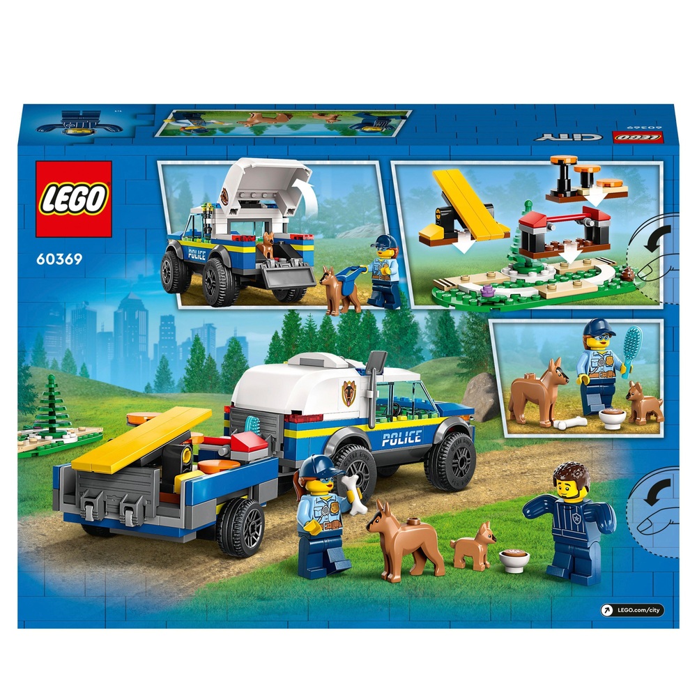 LEGO City 60369 Mobiles Polizeihunde-Trainingsset mit Spielzeugauto