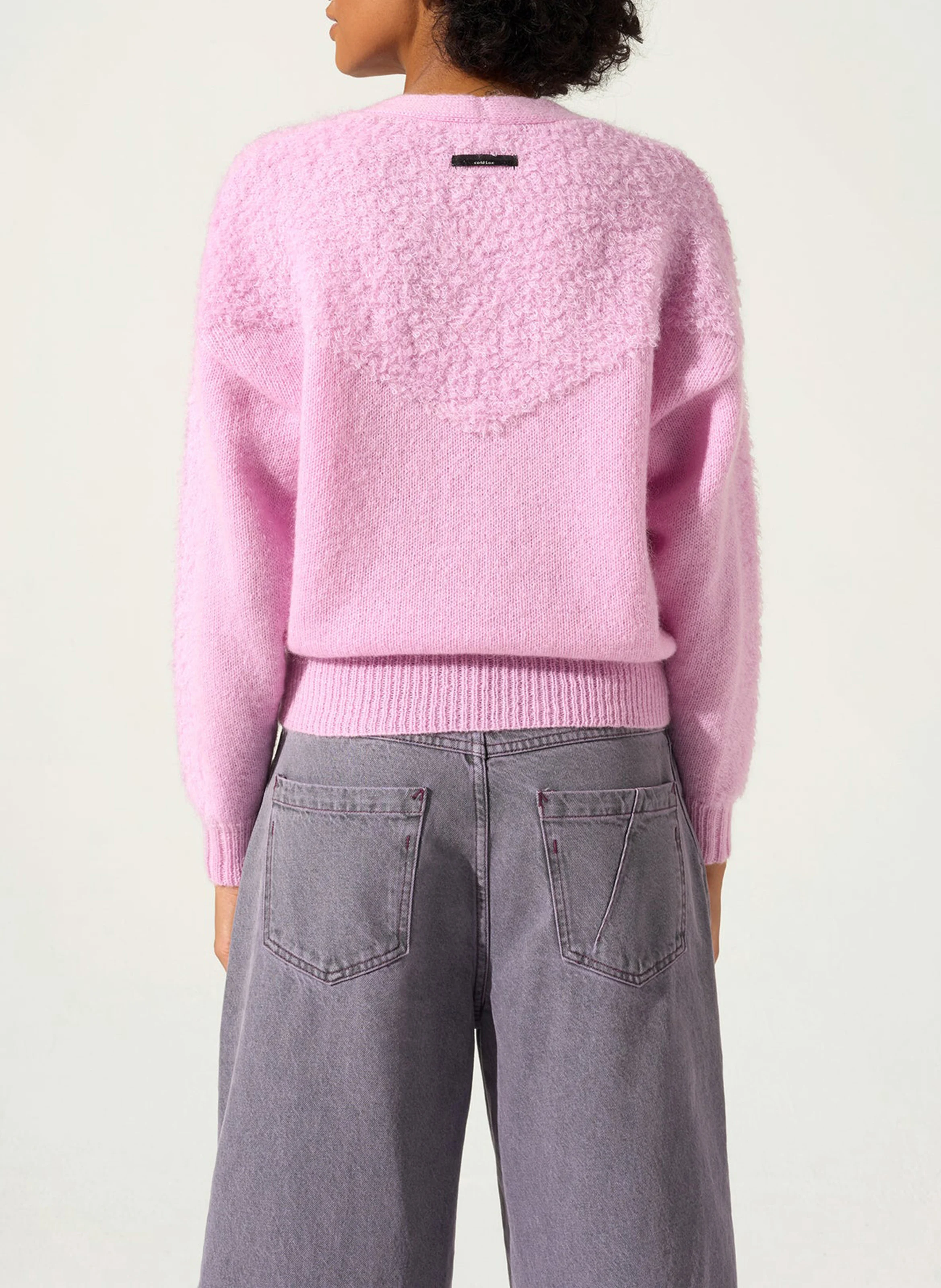 Cardigan boutonné| Rose
