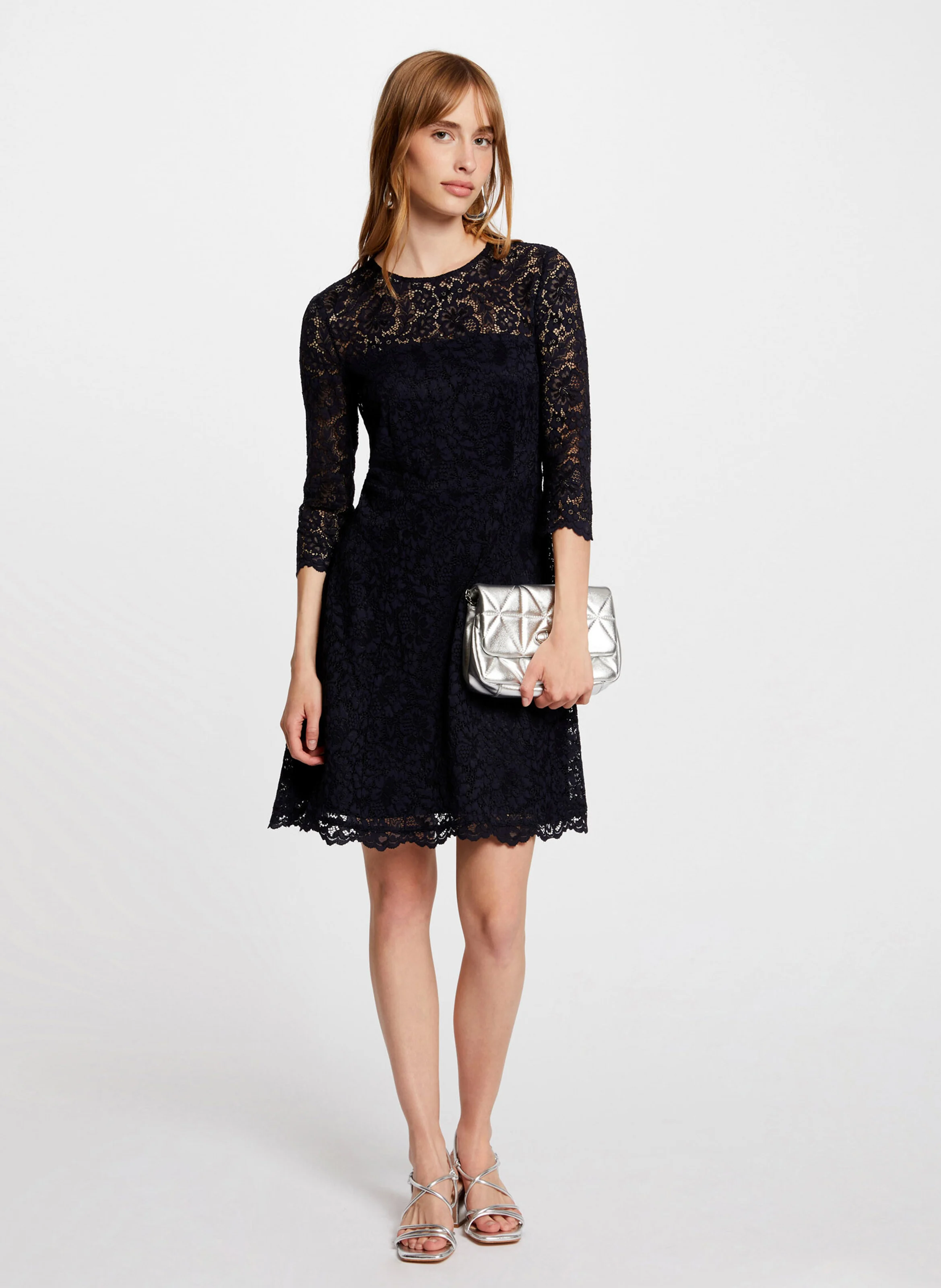 RAMPLE - Robe courte en dentelle| Bleu