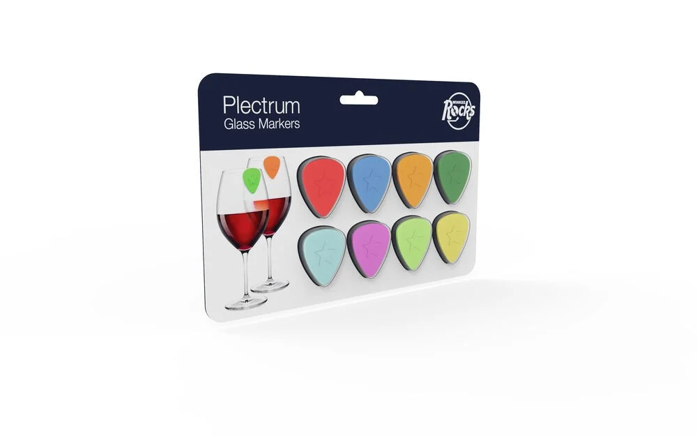 Winkee - Drinks Markører - Plectrum Glass Markers - Set of 8