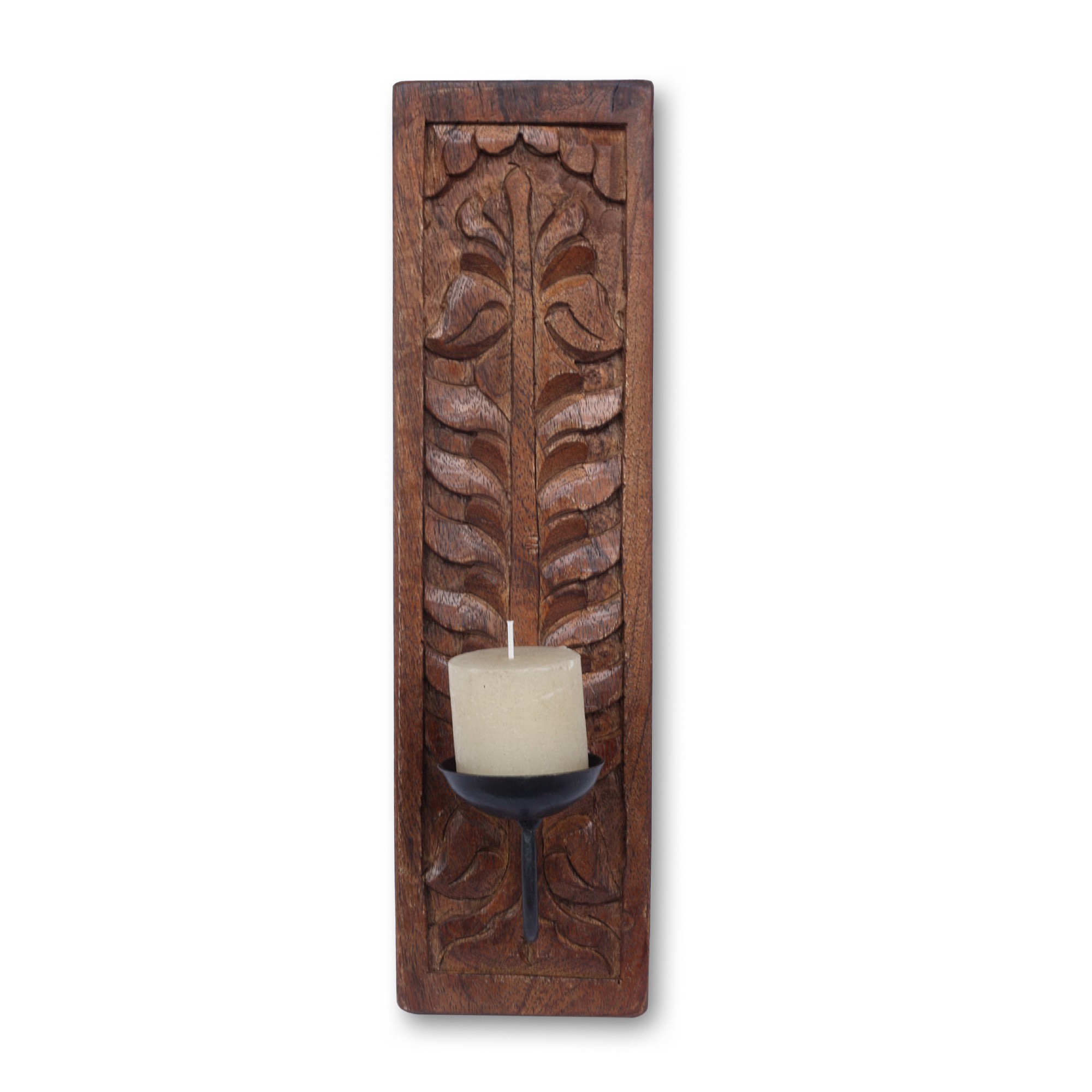 Wandkerzenhalter Holzschnitzerei, T ca. 2 cm, B ca. 10 cm, H ca. 38 cm von fischer's lagerhaus