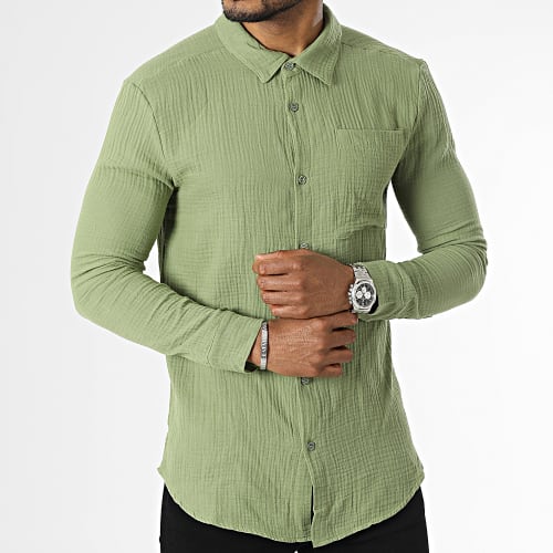 Chemise Manches Longues Vert Kaki