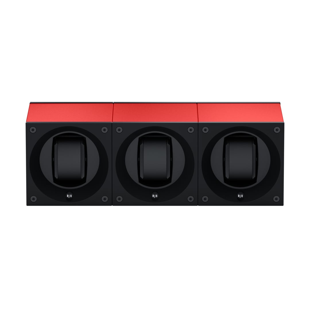 SwissKubik Masterbox Aluminium Rot - 3 Uhren