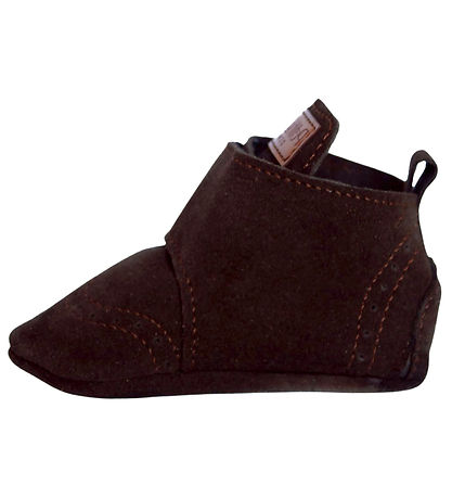 Petit La Busch Leder-Krabbelschuhe - Chocolate
