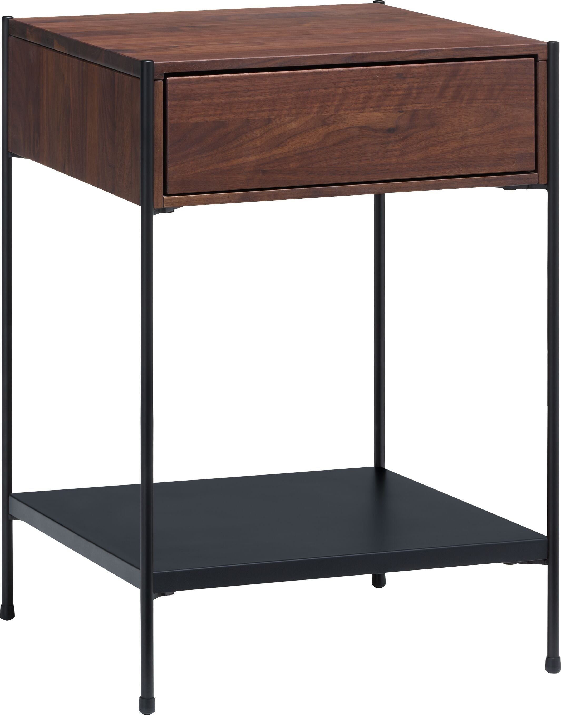 MALA Nachttisch - Nussbaum / B: 40.0 cm x T: 40.0 cm x H: 59.0 cm