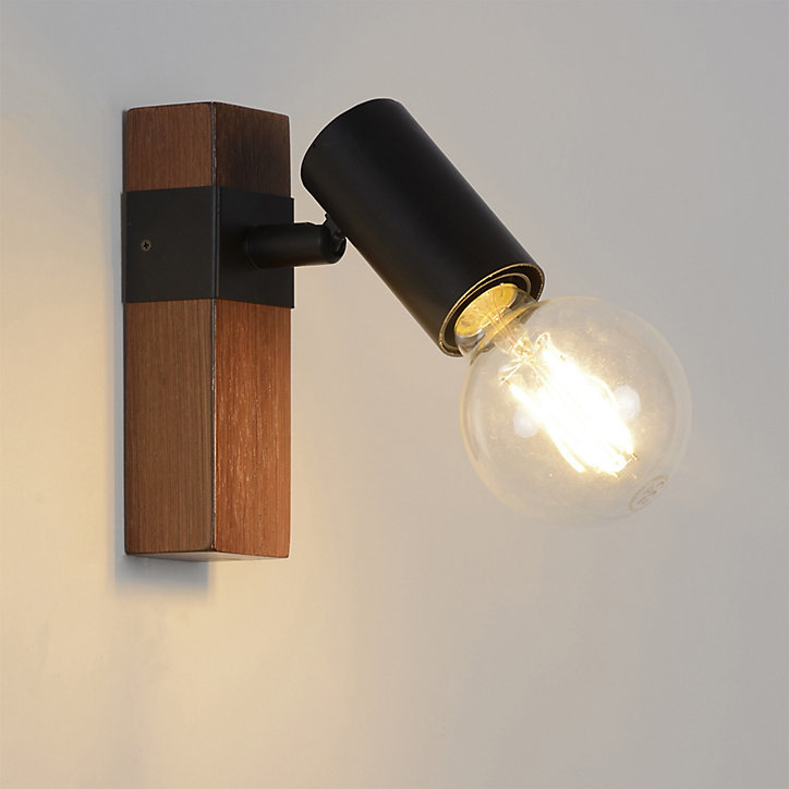Spot patère E27 40W Corep Aalto noir L.4,5 x H.16 x P.12,5 cm