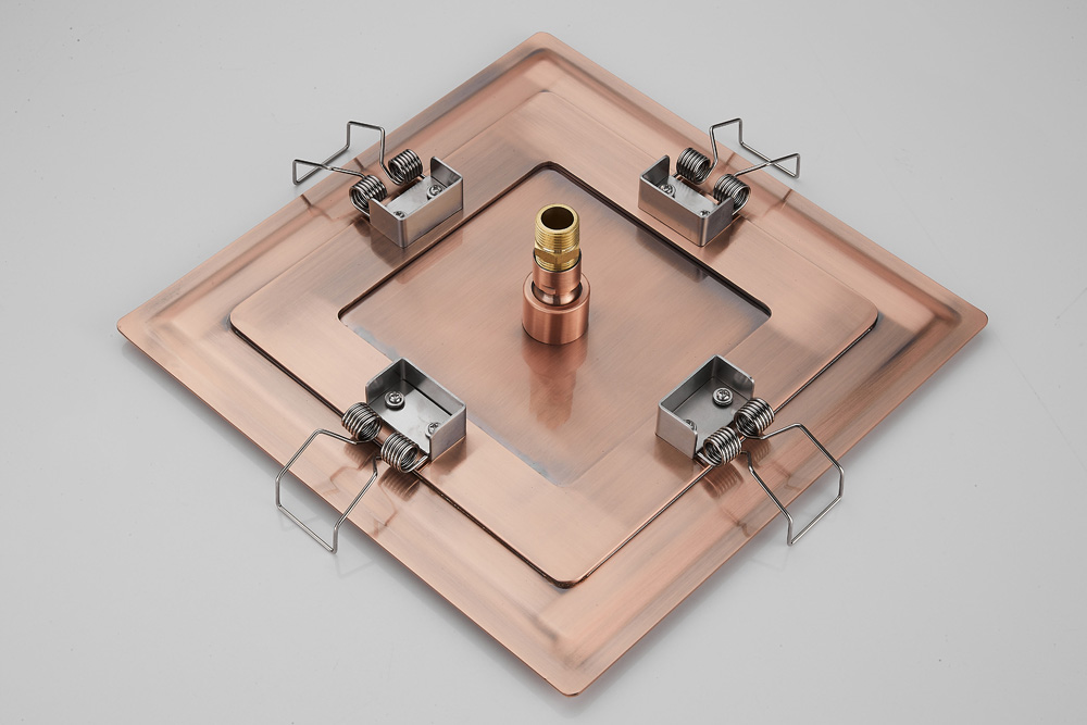 Saniclear Cube inbouw regendouche met inbouw douchekop 30x30cm geborsteld koper