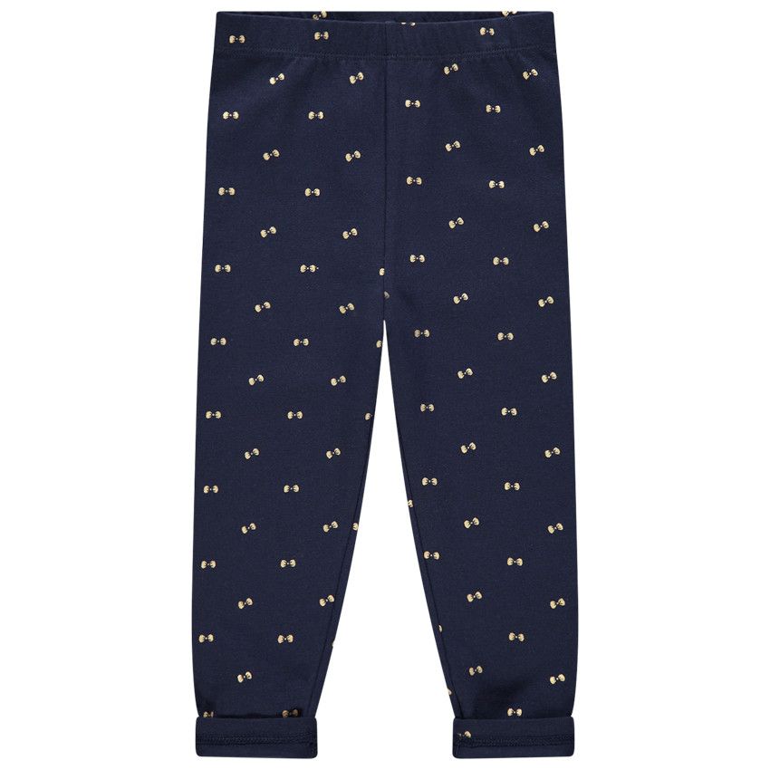 Legging en jersey imprimé noeuds all-over - Bleu marine