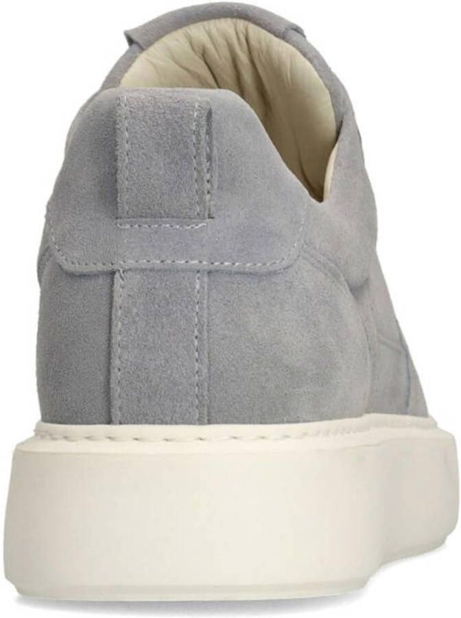 Manfield Heren Lichtblauwe suède sneakers
