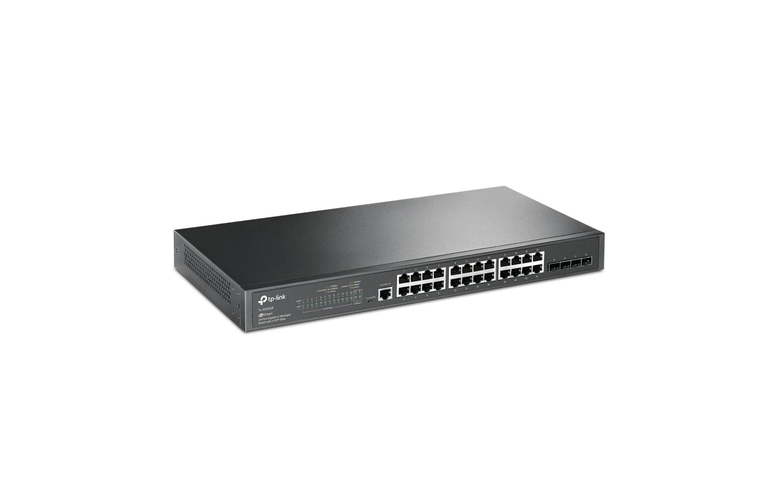 Switch TL-SG3428 28 Port<br>JetStream 24-Port Gigabit L2 Managed Switch mit 4 SFP-Slots