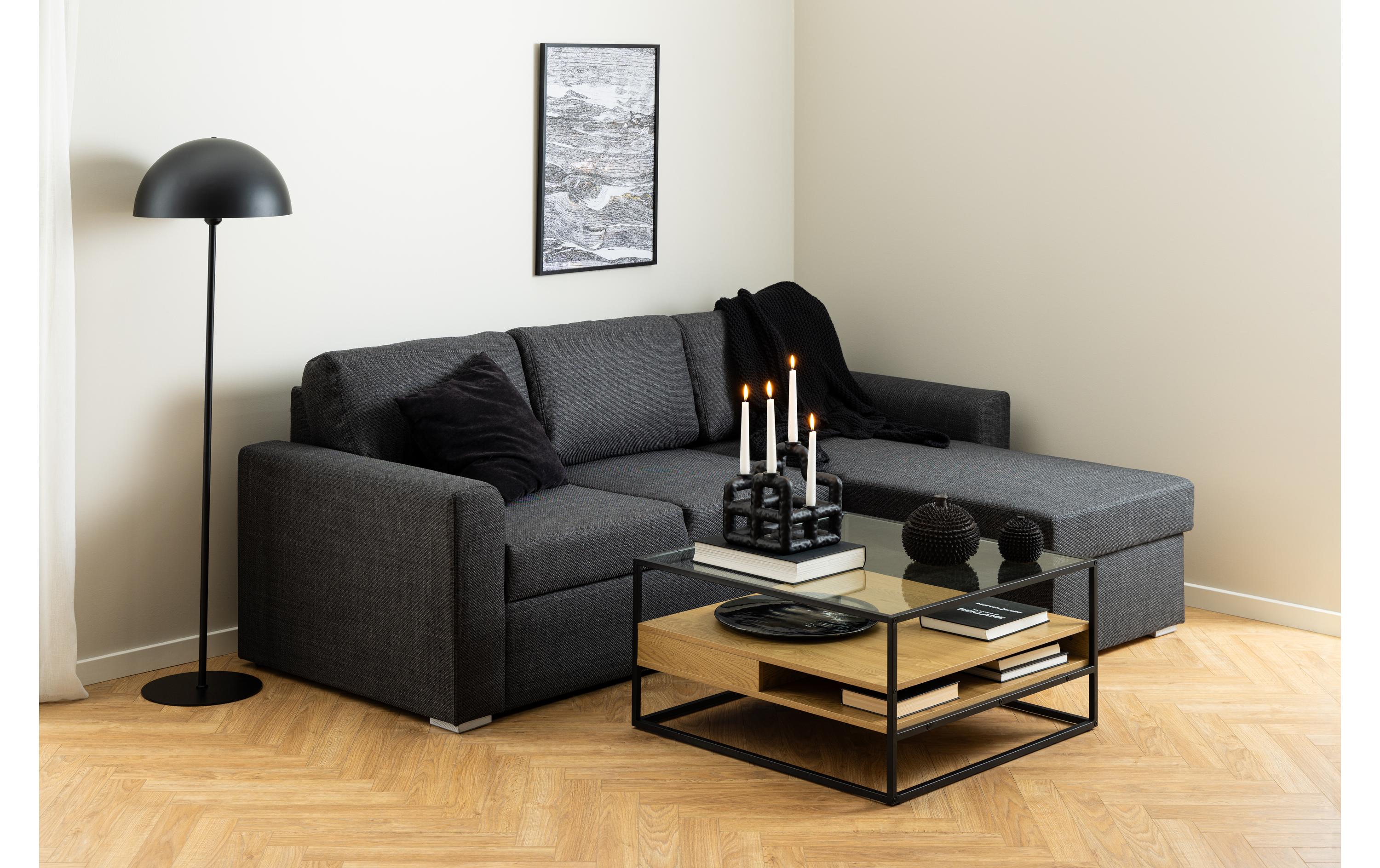 Couchtisch Randolf 80 cm x 40 cm, Nature/Schwarz<br>Salontisch