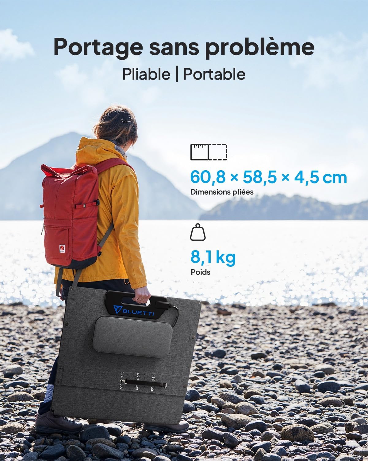 BLUETTI AC70 Générateur Électrique Portable avec 200W Panneau Solaire(Livré Séparément), LiFePO4 de 768Wh Charge Rapide de 45 Min de 0 à 80%, 2 Sorties CA de 1000W (2000W Pic) pour Voyage, Camping