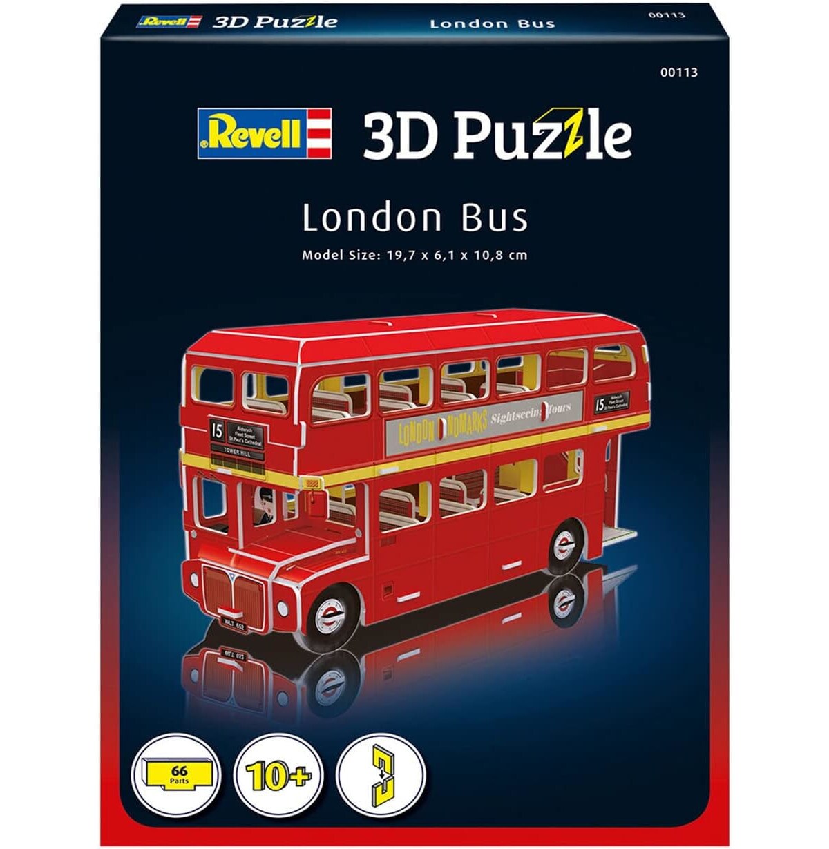 Revell - 3D Puzzle - London Bus (66 Teile) Puzzel Doppeldeckerbus England Routemaster-Bus