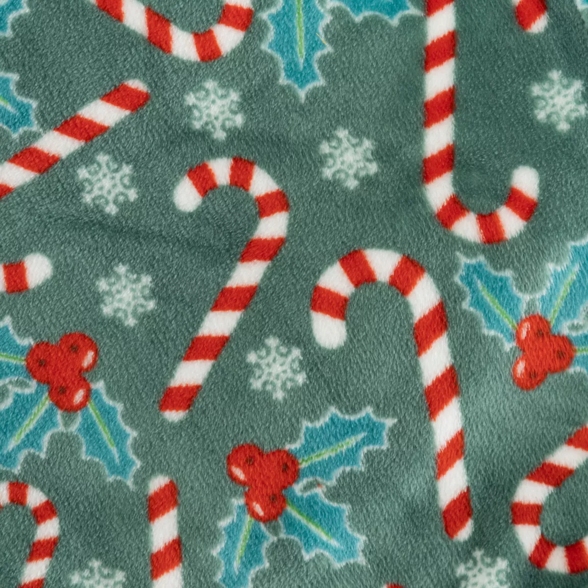 Plaid de Noël (130 x 180 cm) Houx et sucre d'orge