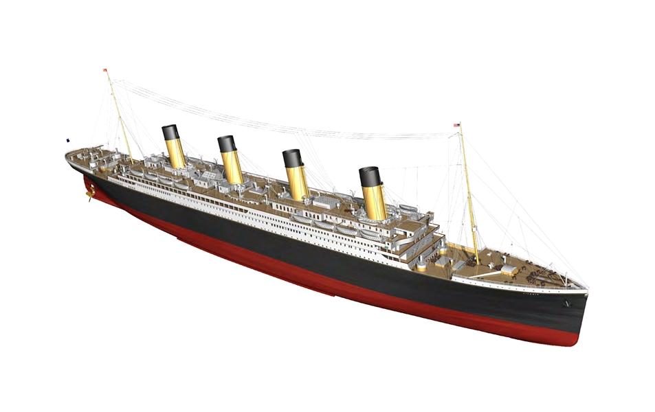 Bausatz Passagierschiff RMS Titanic, 1880 mm 1:144<br>Detailgetreuer Titanic Modellbausatz mit fast 1.9 m Länge