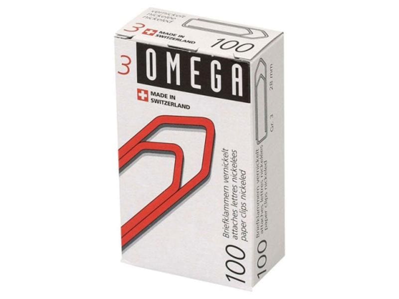 Omega Büroklammer No3 28 mm 100 Stück Omega Büroklammern Nummer 3 in der Grösse 28 mm