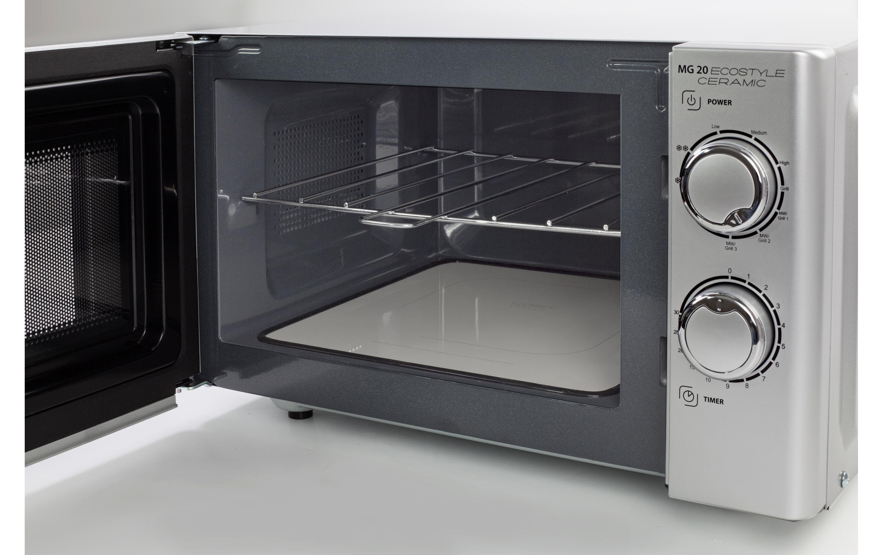 Mikrowelle MG 20 Ecostyle Ceramic Schwarz/Silber<br>Mikrowelle mit Keramikboden und Grillfunktion
