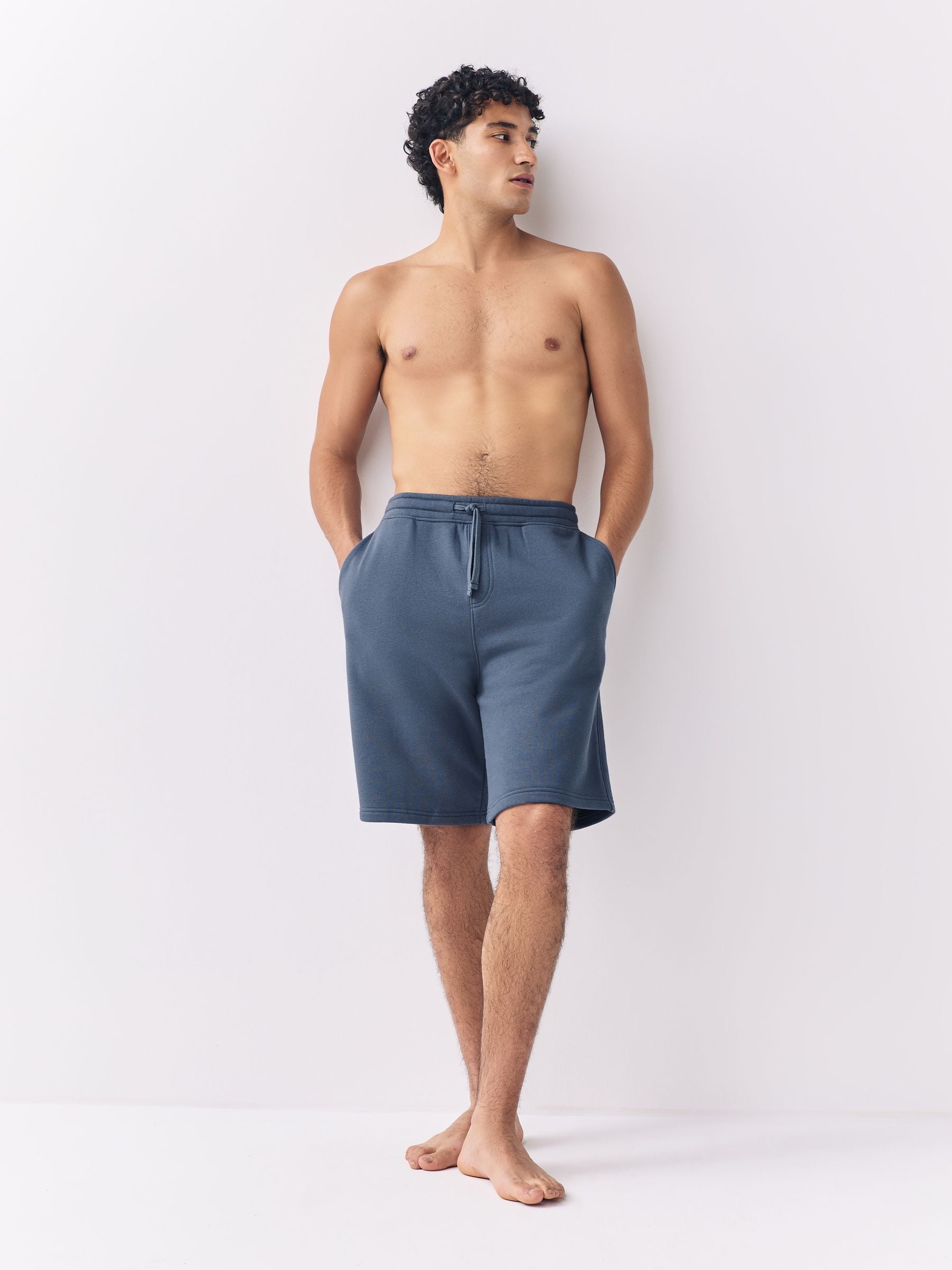 Vintage blauw - Cotton Blend Brushed Jersey Shorts