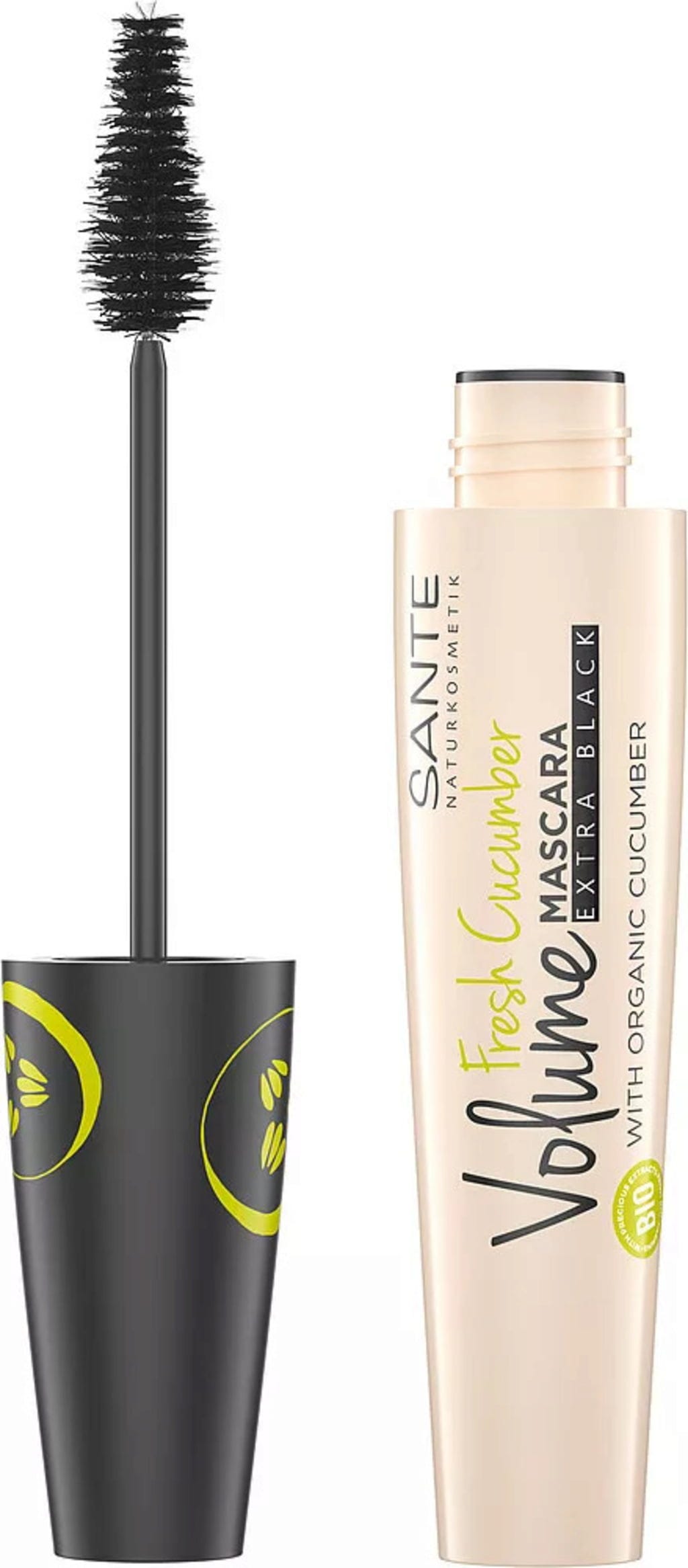 Santé naturally.  Fresh Cucumber Volume Mascara Extra Black, 12 ml