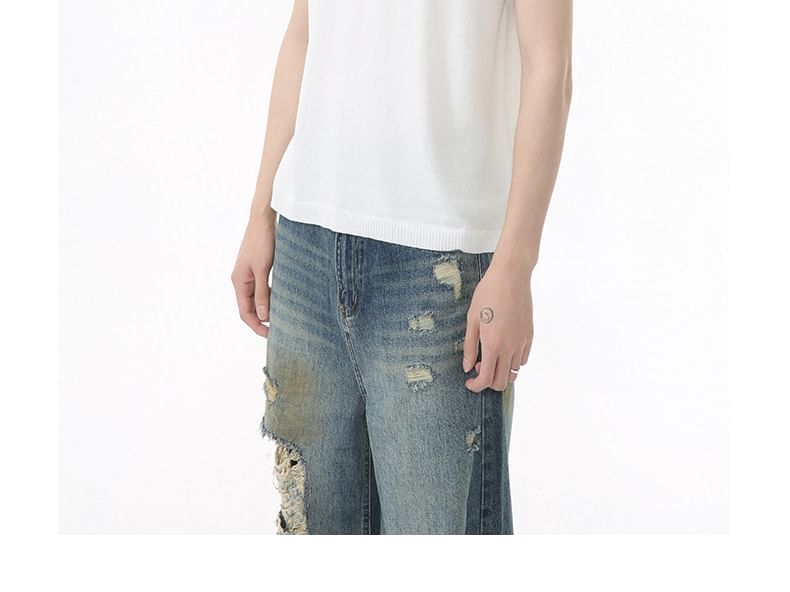 FAERIS - Tanktop met ronde hals en effen breisel