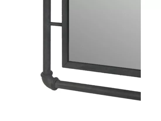 Miroir mural tube en métal gris 42 x 54 cm