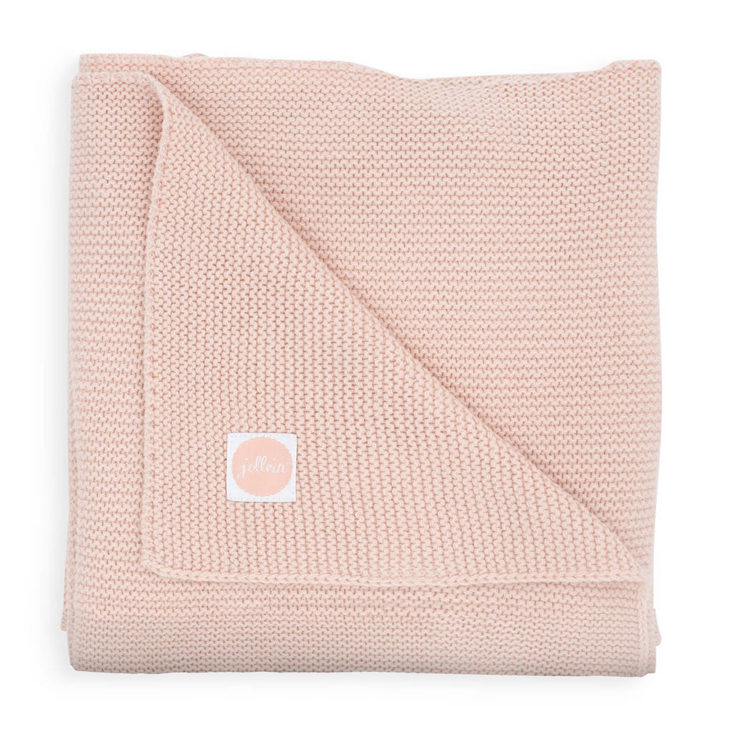 Hele mooie luxe zachte oudroze plaidbaby ledikantdeken Basic knit 100x150 cm Pale pink
